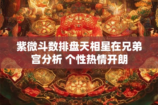 紫微斗数排盘天相星在兄弟宫分析 个性热情开朗