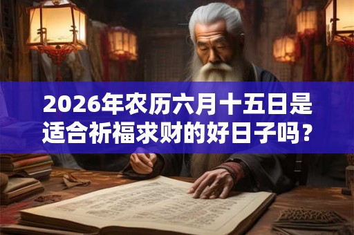 2026年农历六月十五日是适合祈福求财的好日子吗？
