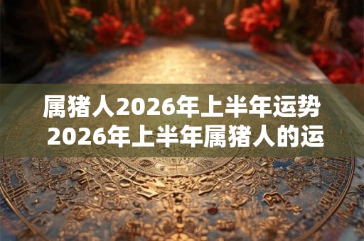 属猪人2026年上半年运势 2026年上半年属猪人的运势如何