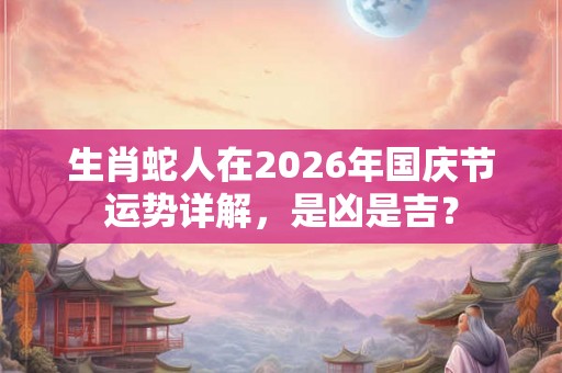 生肖蛇人在2026年国庆节运势详解，是凶是吉？