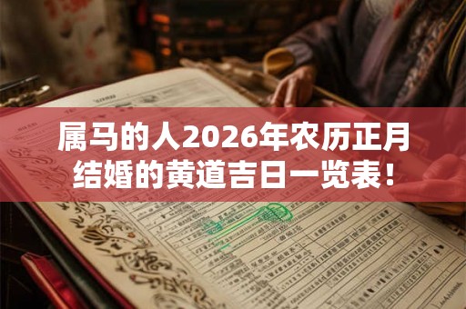 属马的人2026年农历正月结婚的黄道吉日一览表！