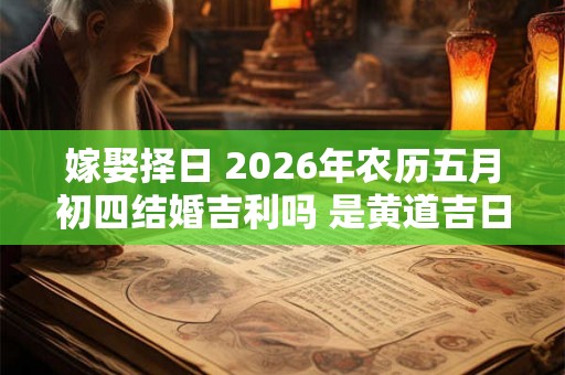 嫁娶择日 2026年农历五月初四结婚吉利吗 是黄道吉日吗