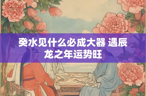 癸水见什么必成大器 遇辰龙之年运势旺