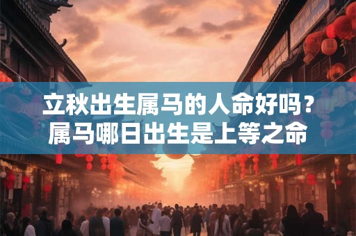 立秋出生属马的人命好吗？属马哪日出生是上等之命