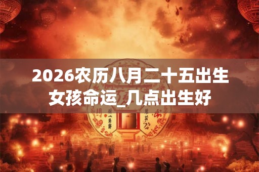 2026农历八月二十五出生女孩命运_几点出生好