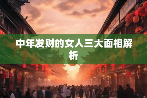 中年发财的女人三大面相解析