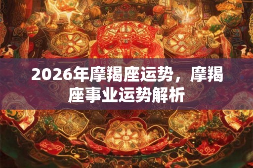 2026年摩羯座运势，摩羯座事业运势解析
