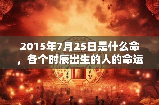2015年7月25日是什么命,各个时辰出生的人的命运 2015年7月25日是什么命,各个时辰出生的人的命运