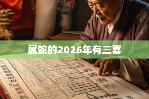 属蛇的2026年有三喜 属蛇的2026年有三喜