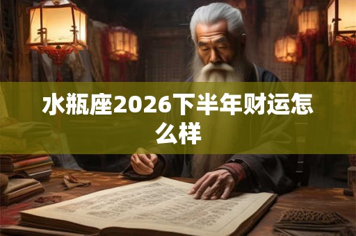 水瓶座2026下半年财运怎么样