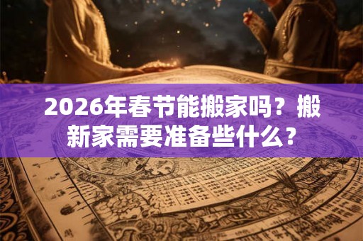 2026年春节能搬家吗?搬新家需要准备些什么? 2026年春节能搬家吗?搬新家需要准备些什么?