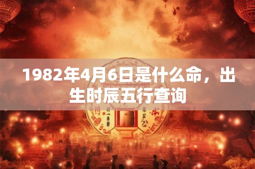 1982年4月6日是什么命，出生时辰五行查询