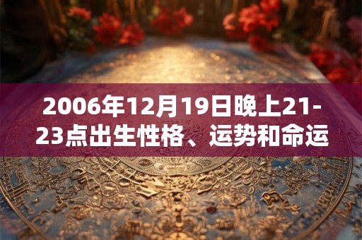 2006年12月19日晚上21-23点出生性格、运势和命运