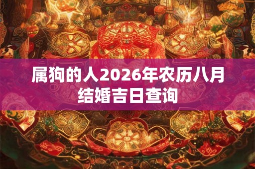 属狗的人2026年农历八月结婚吉日查询