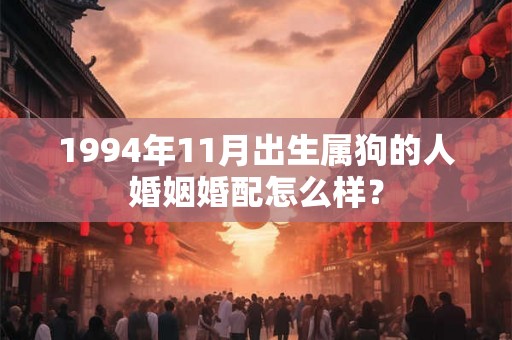 1994年11月出生属狗的人婚姻婚配怎么样？