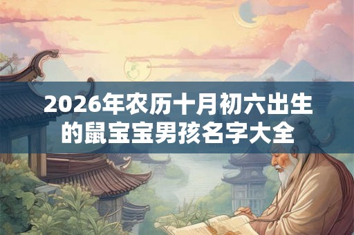 2026年农历十月初六出生的鼠宝宝男孩名字大全