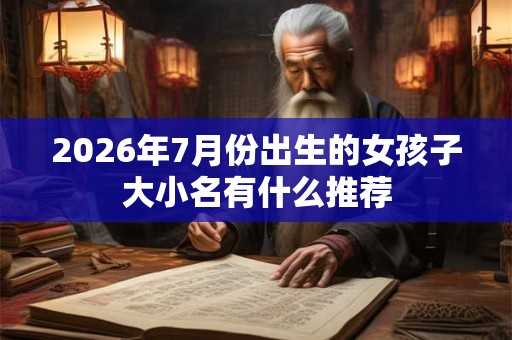 2026年7月份出生的女孩子大小名有什么推荐