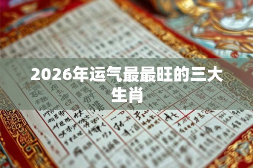 2026年运气最最旺的三大生肖