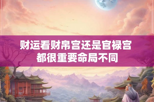 财运看财帛宫还是官禄宫 都很重要命局不同