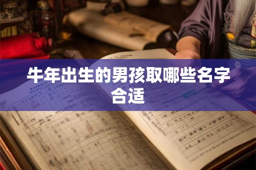 牛年出生的男孩取哪些名字合适