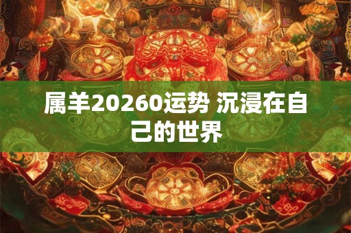 属羊20260运势 沉浸在自己的世界