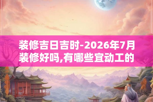 装修吉日吉时-2026年7月装修好吗,有哪些宜动工的好日子