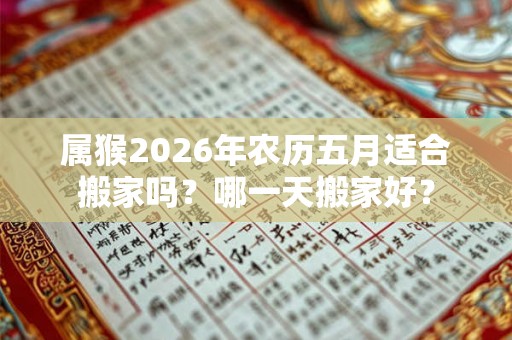 属猴2026年农历五月适合搬家吗？哪一天搬家好？