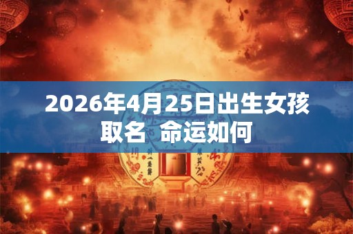 2026年4月25日出生女孩取名 命运如何 2026年4月25日出生女孩取名 命运如何