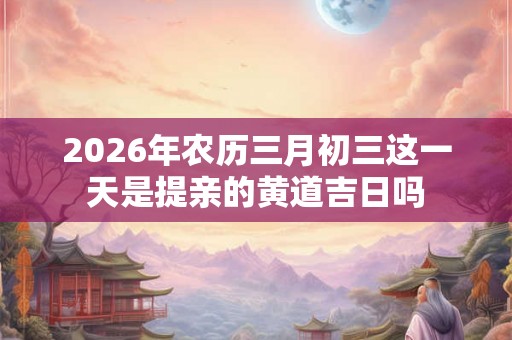 2026年农历三月初三这一天是提亲的黄道吉日吗