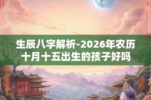 生辰八字解析-2026年农历十月十五出生的孩子好吗