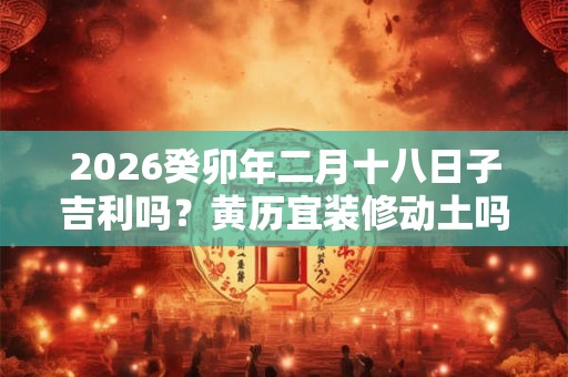 2026癸卯年二月十八日子吉利吗？黄历宜装修动土吗？