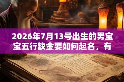 2026年7月13号出生的男宝宝五行缺金要如何起名，有什么名字推荐