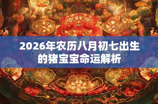 2026年农历八月初七出生的猪宝宝命运解析