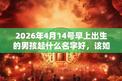 2026年4月14号早上出生的男孩起什么名字好,该如何取名? 2026年4月14号早上出生的男孩起什么名字好,该如何取名?