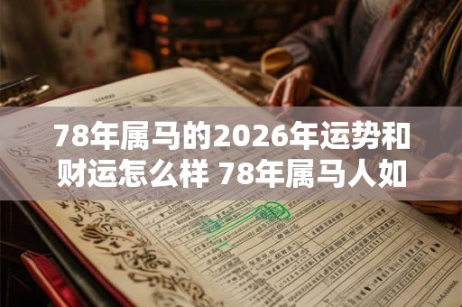 78年属马的2026年运势和财运怎么样 78年属马人如何旺财运