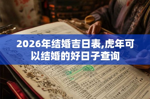 2026年结婚吉日表,虎年可以结婚的好日子查询