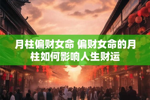月柱偏财女命 偏财女命的月柱如何影响人生财运