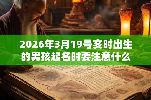 2026年3月19号亥时出生的男孩起名时要注意什么