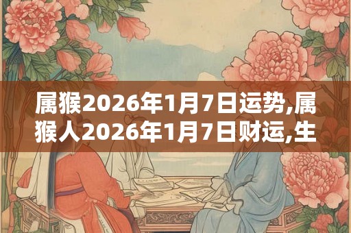 属猴2026年1月7日运势,属猴人2026年1月7日财运,生肖猴2026年1月7日运势