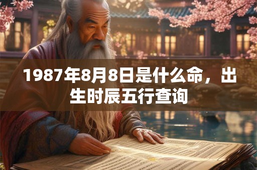 1987年8月8日是什么命，出生时辰五行查询