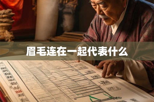 眉毛连在一起代表什么
