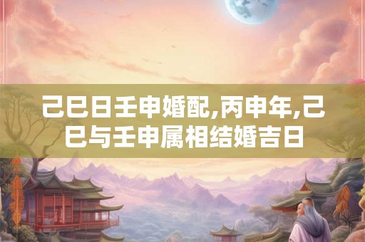 己巳日壬申婚配,丙申年,己巳与壬申属相结婚吉日
