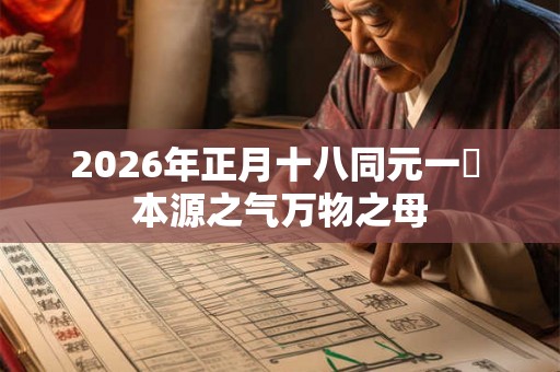 2026年正月十八同元一炁 本源之气万物之母