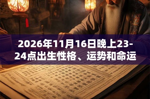 2026年11月16日晚上23-24点出生性格、运势和命运
