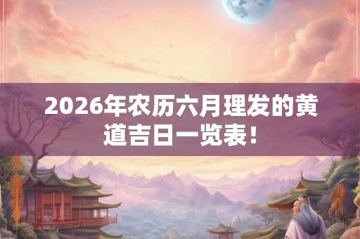 2026年农历六月理发的黄道吉日一览表！