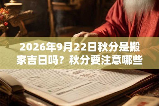 2026年9月22日秋分是搬家吉日吗？秋分要注意哪些事情？