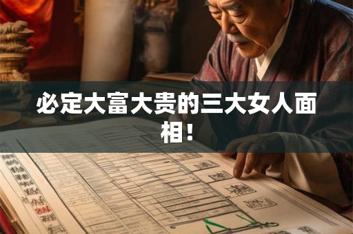 必定大富大贵的三大女人面相！