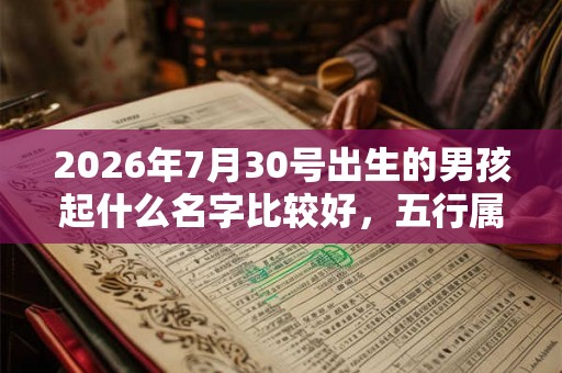 2026年7月30号出生的男孩起什么名字比较好，五行属什么