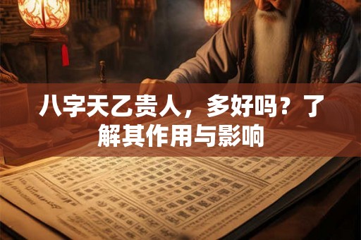 八字天乙贵人，多好吗？了解其作用与影响