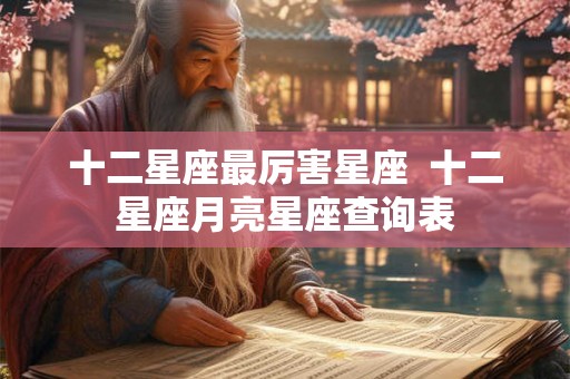 十二星座最厉害星座  十二星座月亮星座查询表
